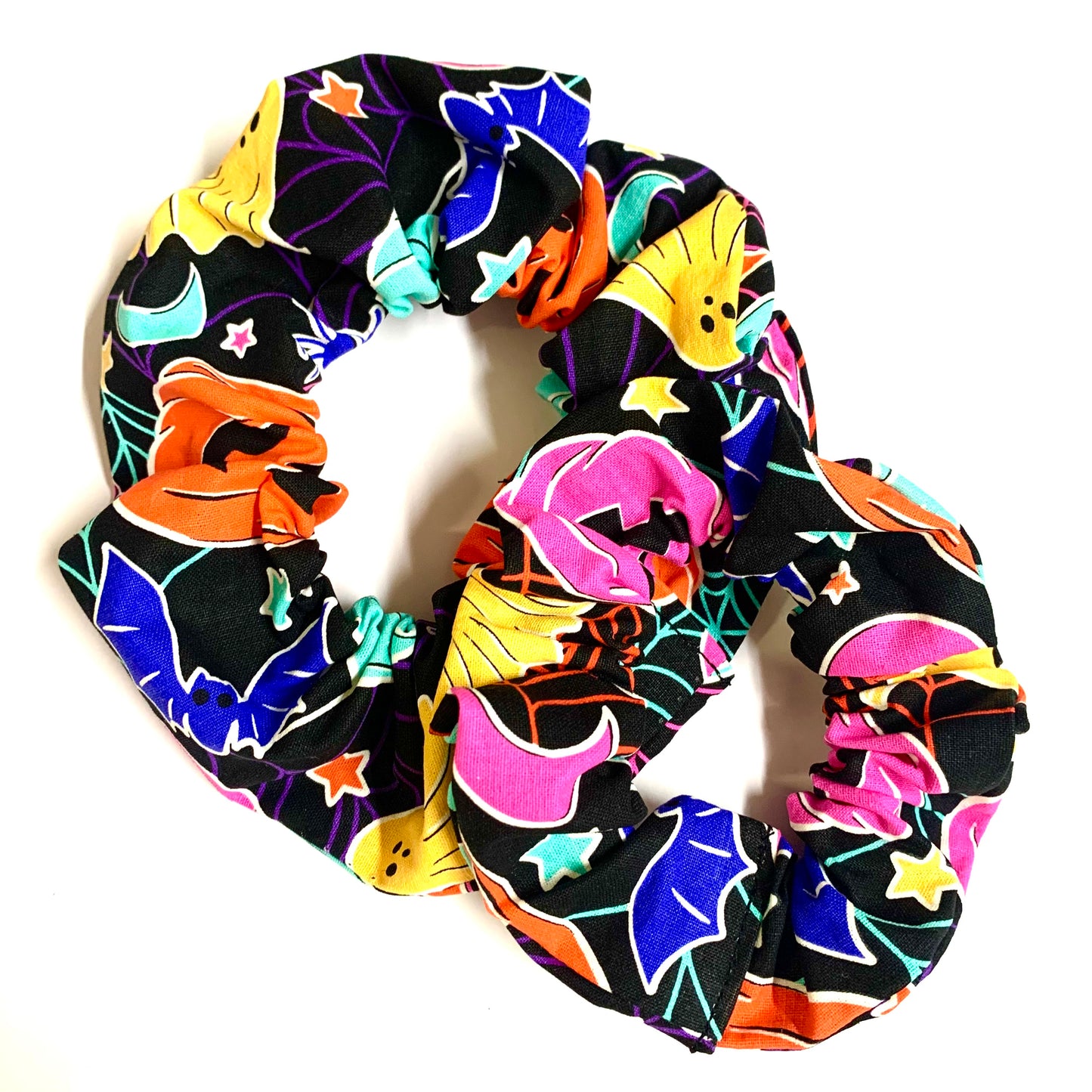 MUMMA WHOOPEE - "Pumpkin Web" Halloween Jumbo Scrunchies