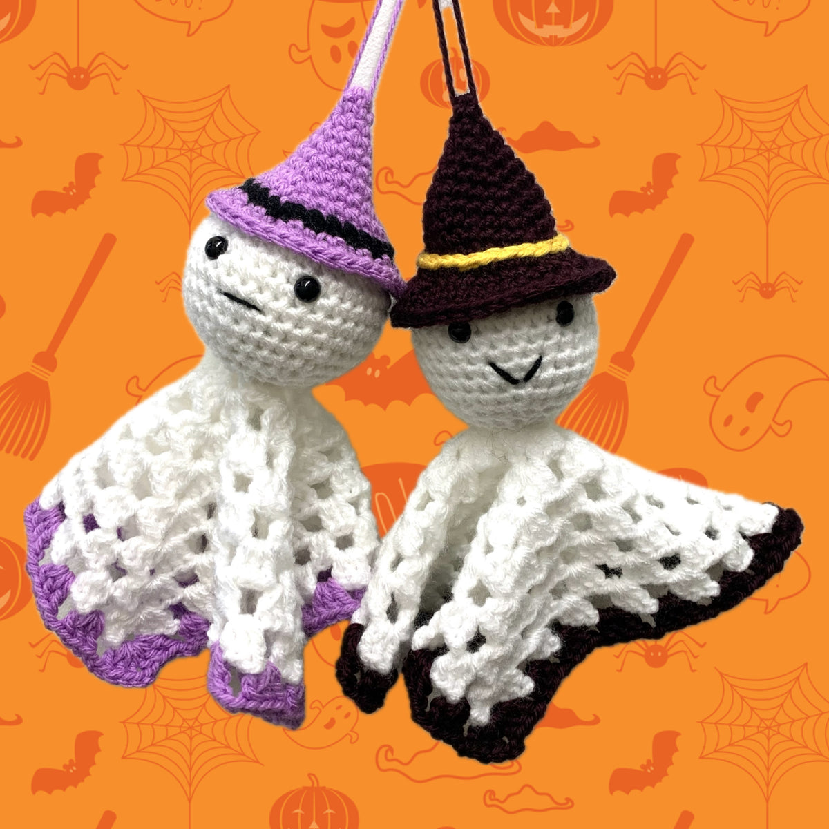 BEAKNITS- "HANGING MAROON GHOST"- CROCHETED HALLOWEEN DECORATION