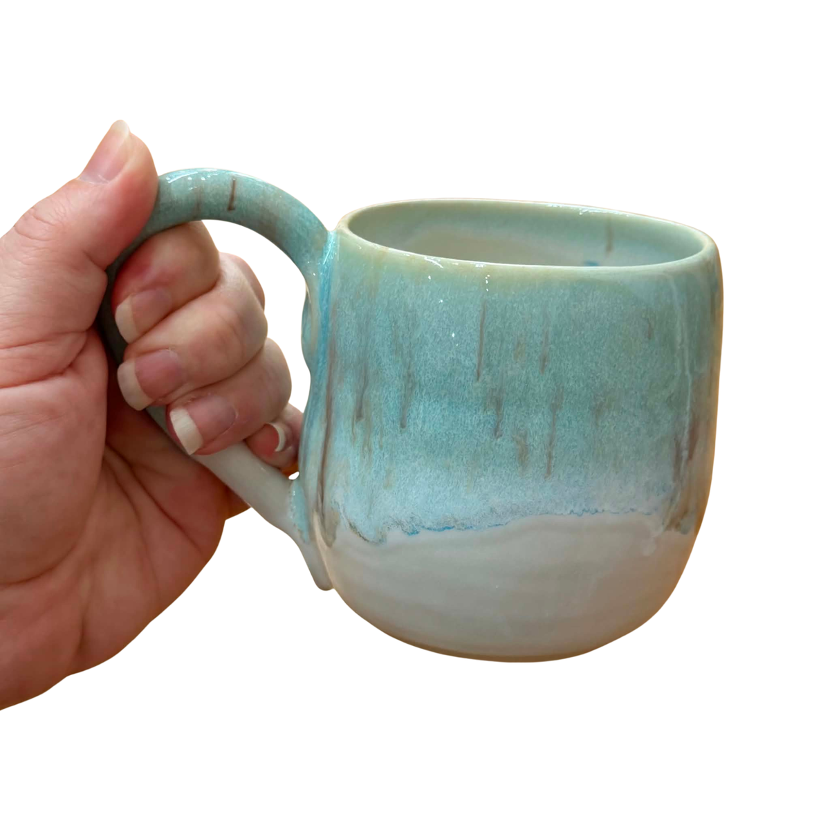 EARTH BY HAND- Hand Painted Seafoam Glazed Mug