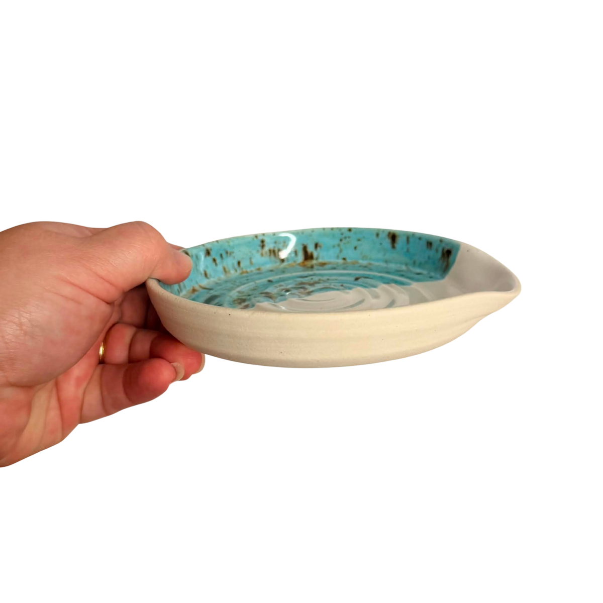 POTTERESS BY ALICIA - Spoon Rest - Blue and Brown