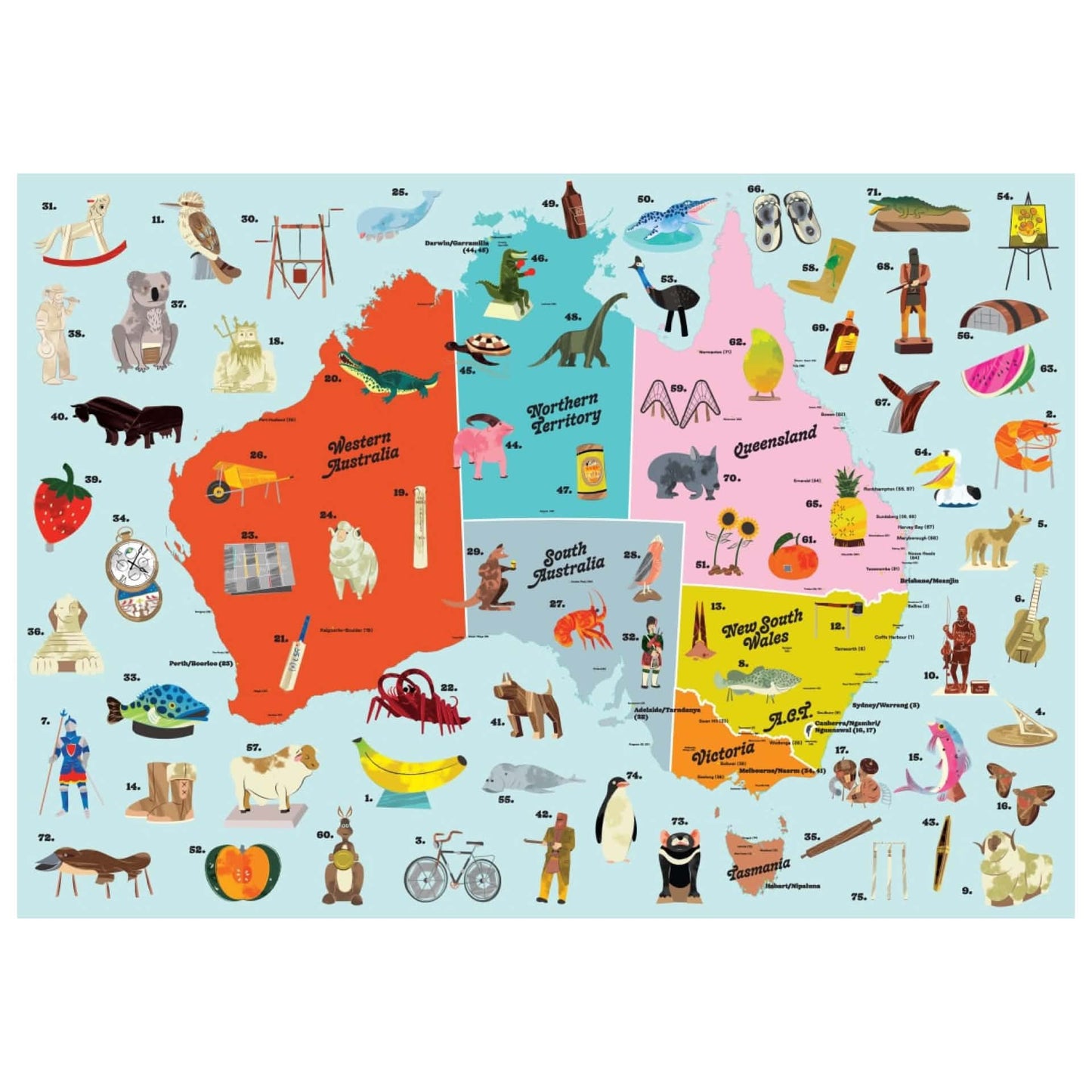 BOOKS & CO - AUSTRALIA'S BIG THINGS MAP 500 PIECE PUZZLE -