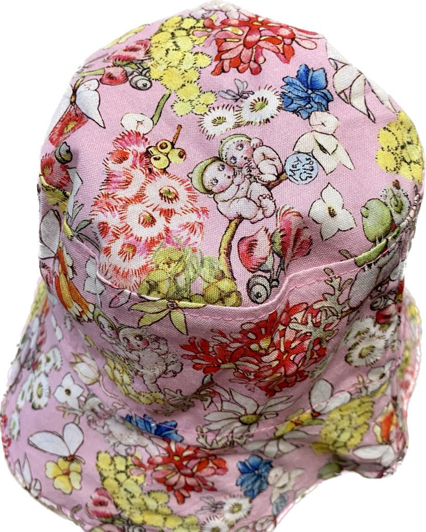Teacups n Quilts - May Gibbs Fabric Hat - Pink Background - Kids Size XS