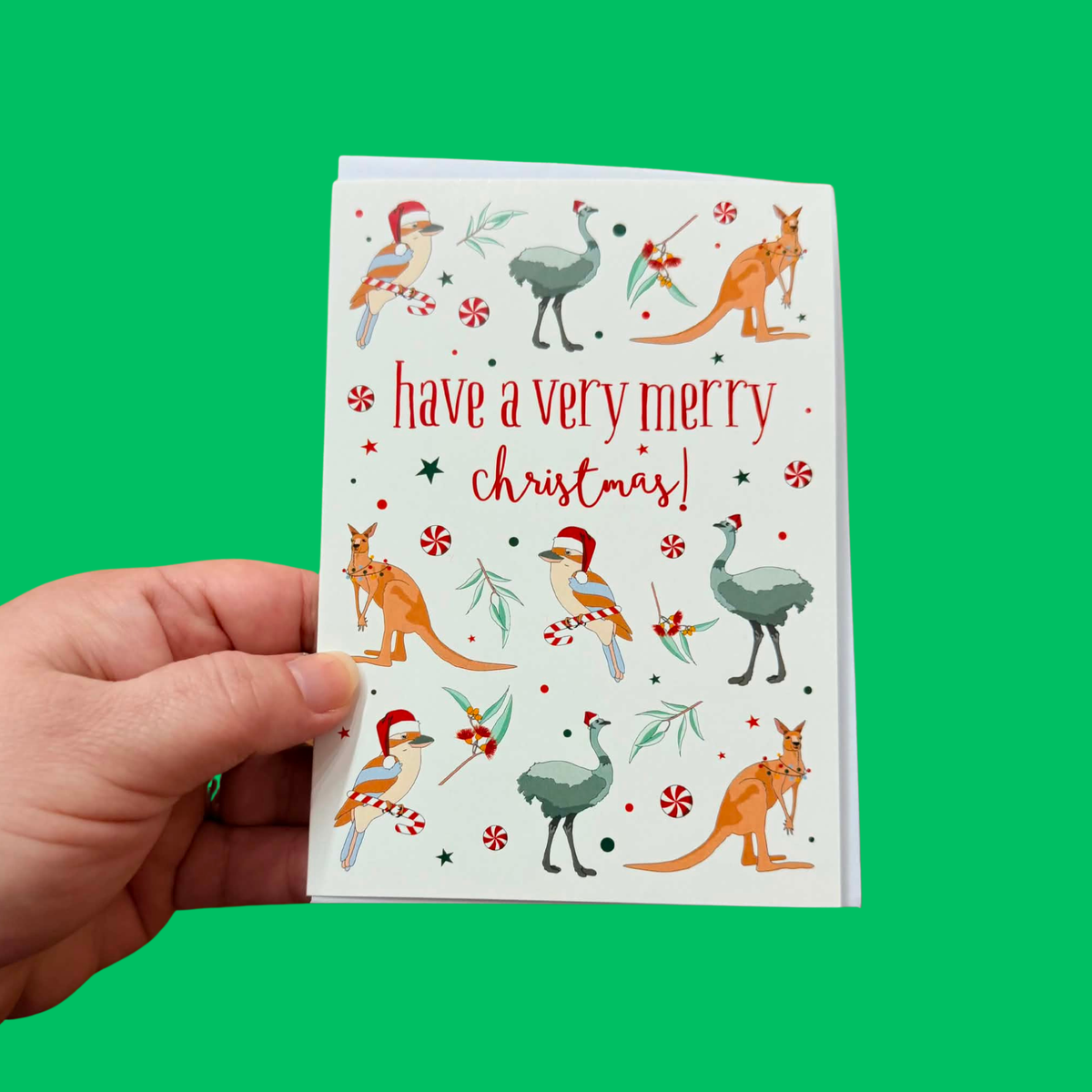 CANDLEBARK CREATIONS - "Aussie Christmas Friends" Australiana - 8 Pack of Cards