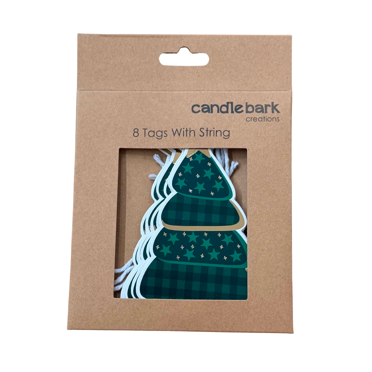 CANDLEBARK CREATIONS - "Gingham Tree" Pack of 8 Gift Tags - CHRISTMAS TAGS