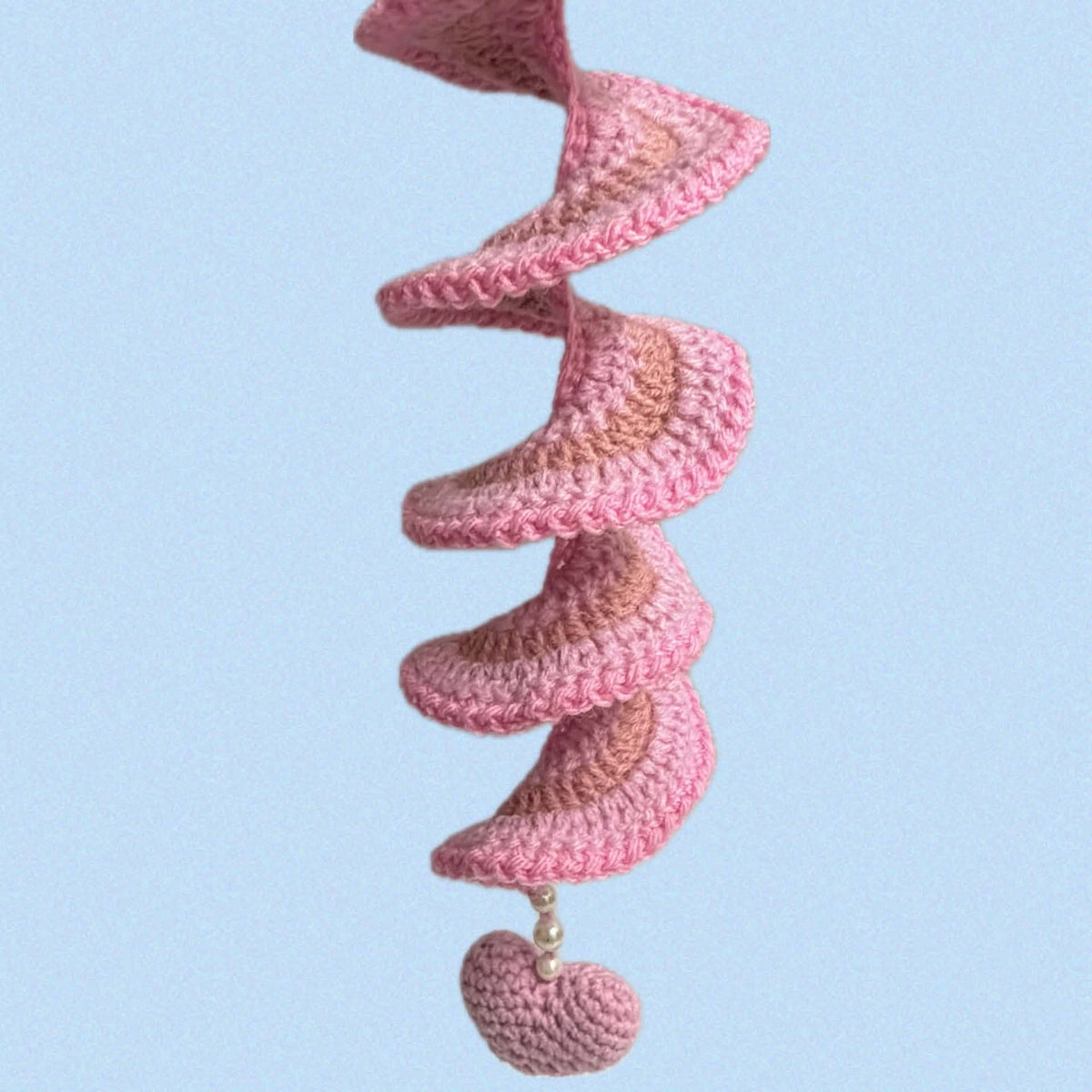 BEAKNITS- CROCHETED WHIRLY TWIRLER - Pink with Heart