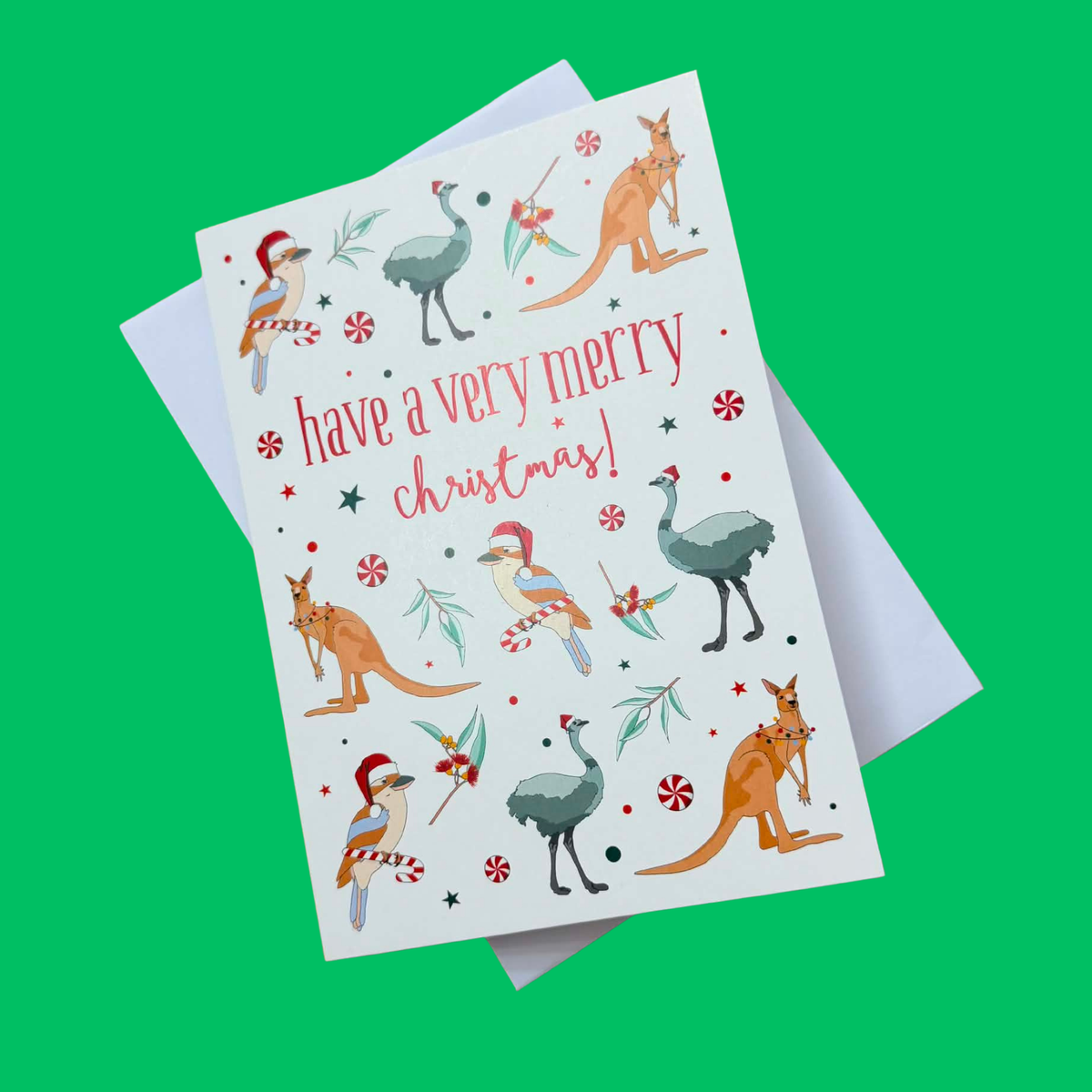 CANDLEBARK CREATIONS - "Aussie Christmas Friends" Australiana Christmas- Single Card