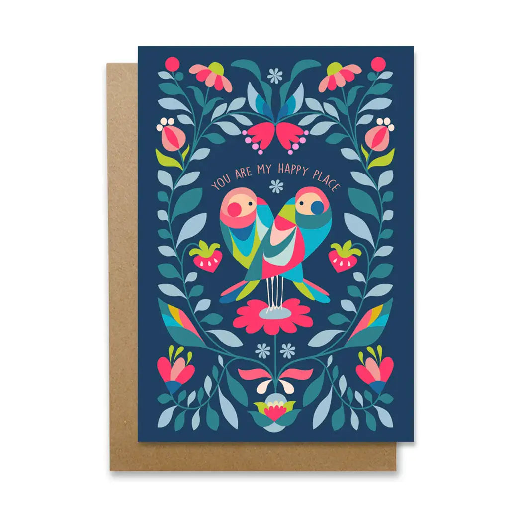 3 BIRDIES STUDIO- "You are My Happy Place"- Greeting Card