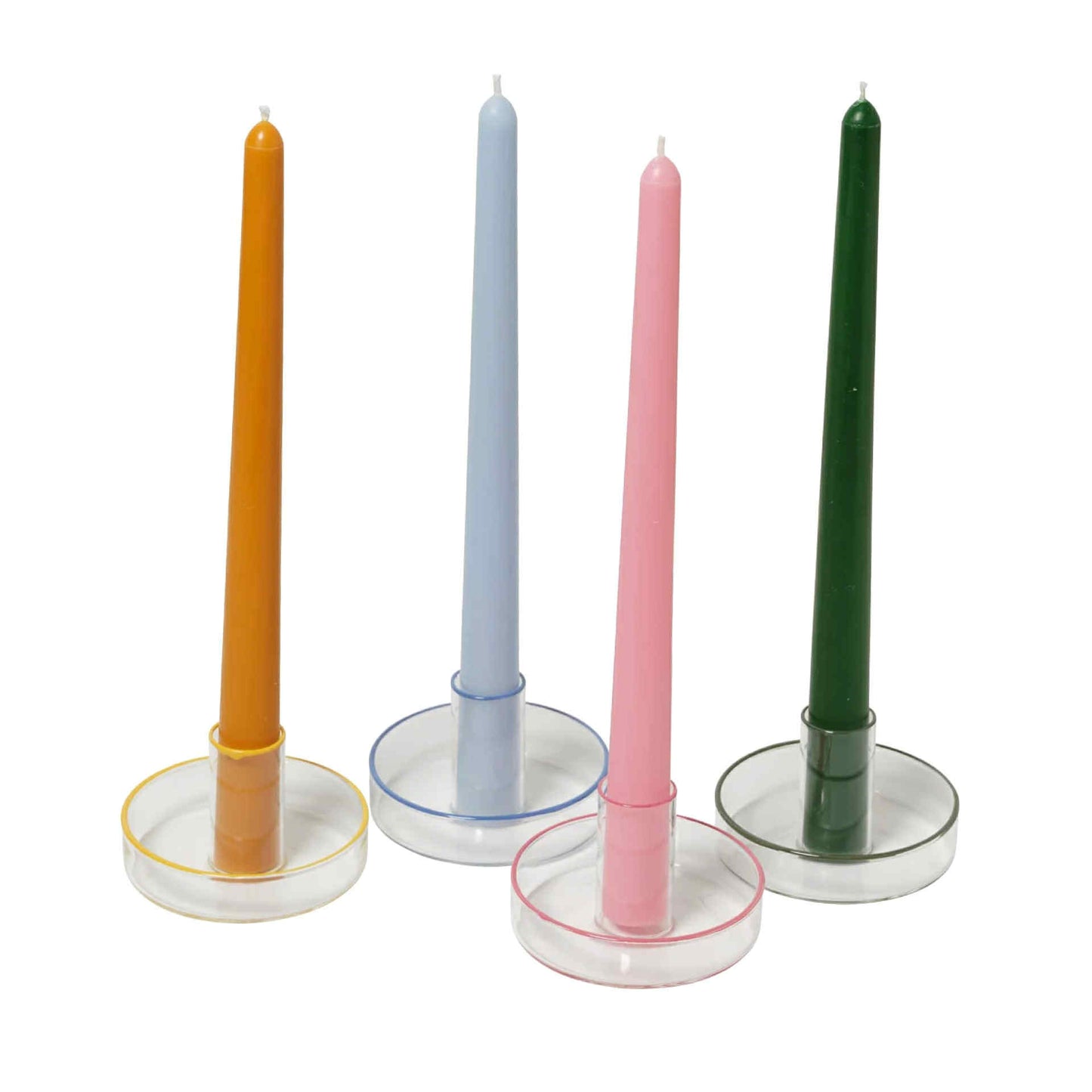 In The Roundhouse - Glass Taper Candle Holder Pink