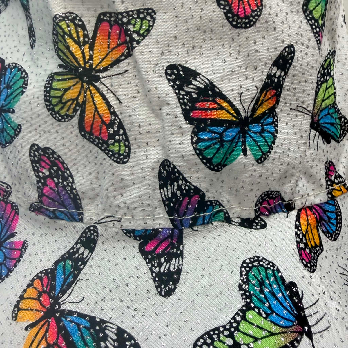 Teacups n Quilts - Glittery Butterflies Fabric Hat- Kids Size Medium