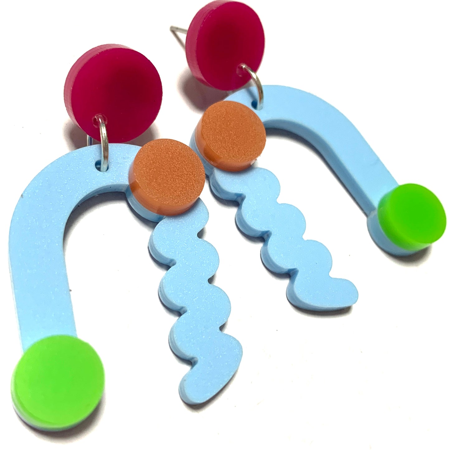 THIS BIRD HAS FLOWN - “Memphis- Blue” DANGLE EARRINGS