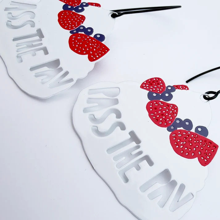DENZ & CO- Christmas - Pass the Pav earrings in White, Pink and Purple - DANGLE EARRINGS