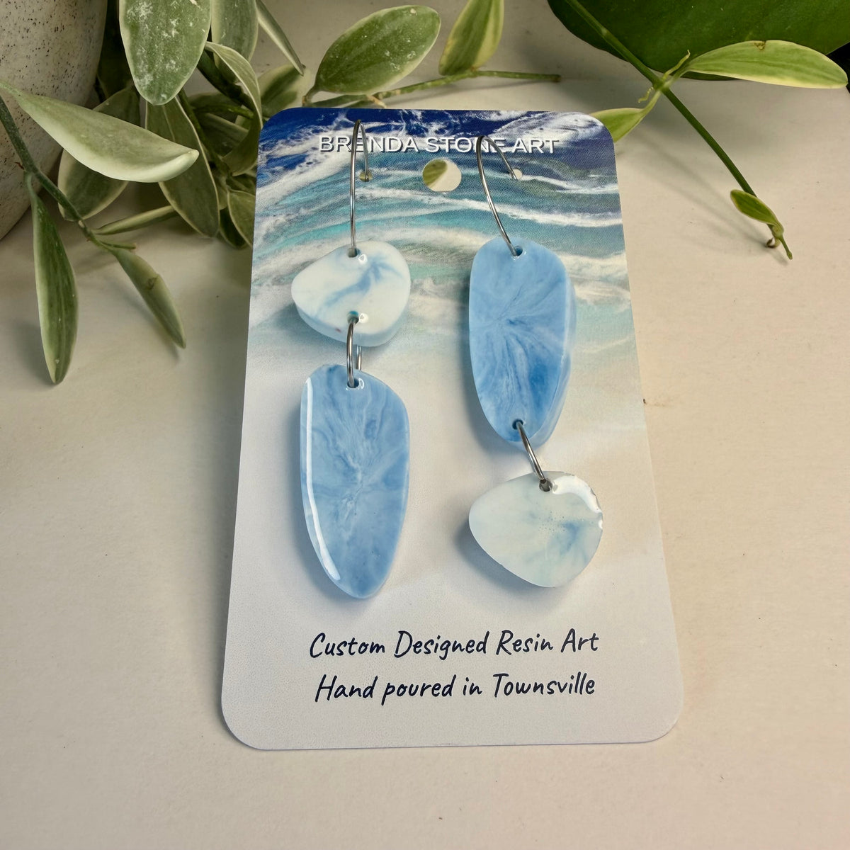 BRENDA STONE ART -Reverse Double Tear Hoop Earrings