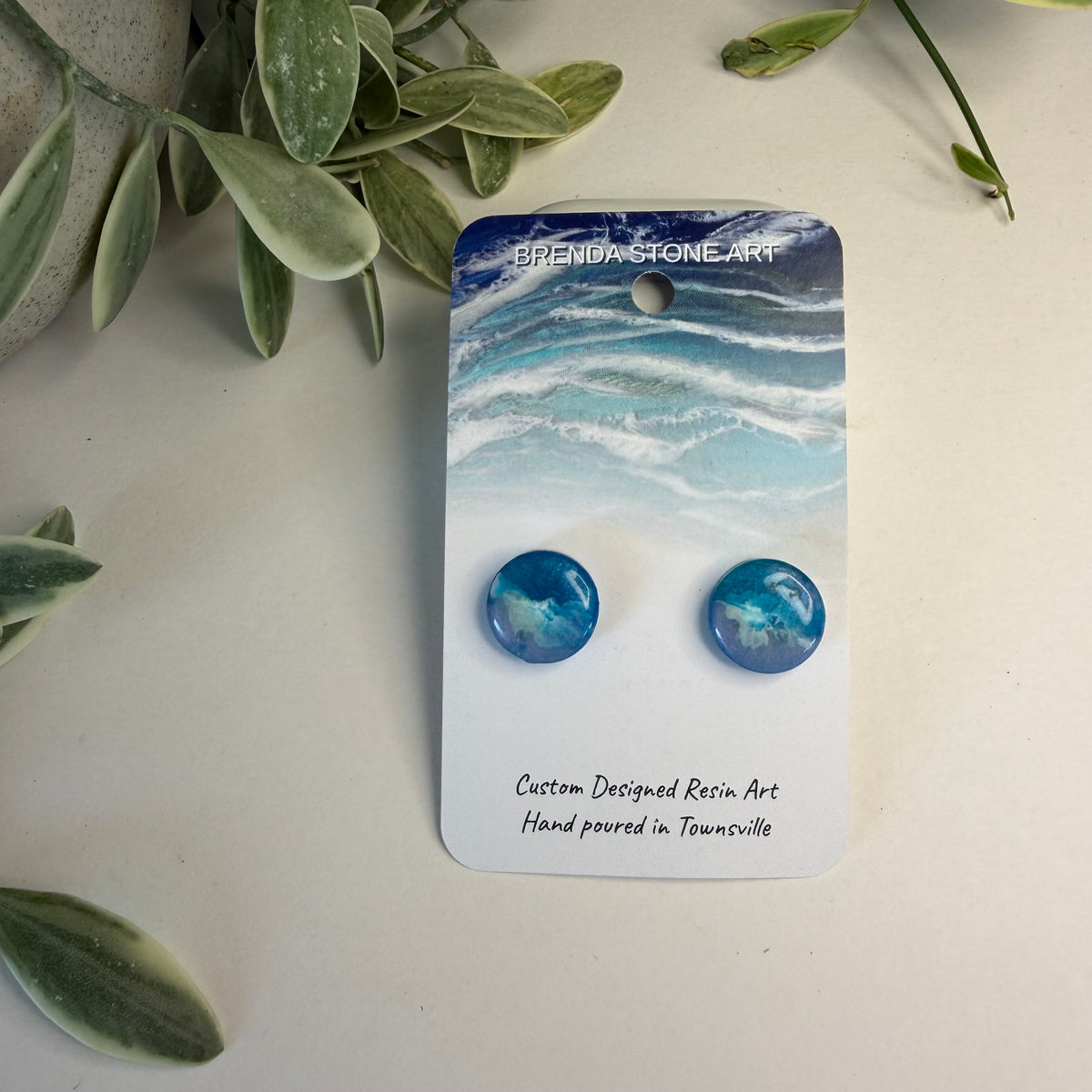 BRENDA STONE ART - Ocean Stud Earrings 9