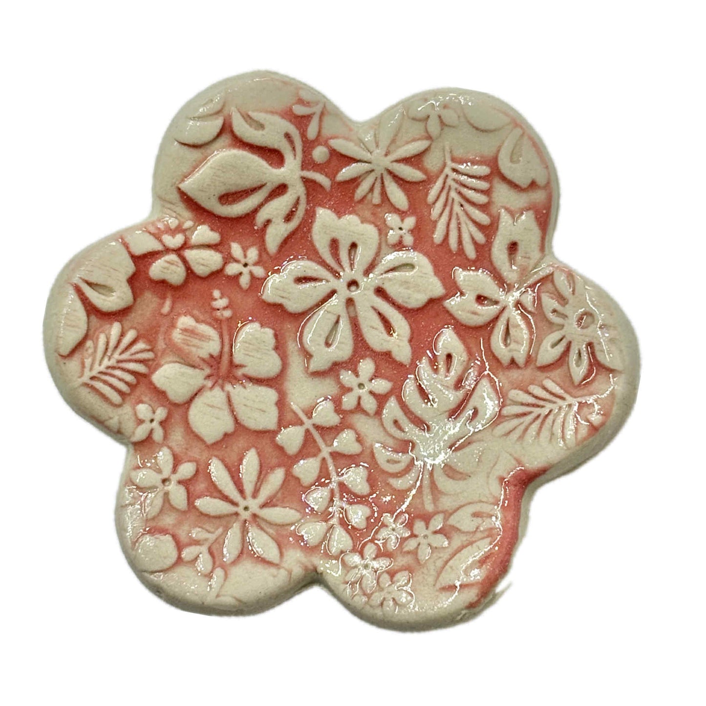EARTH BY HAND- Clay Flower Trinket dishes - Green