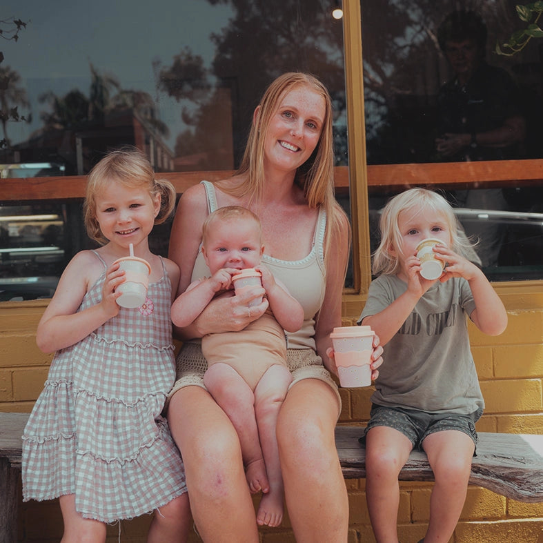 CHINO CLUB- Kids 4oz Reusable Babychino Cup- Pink Daisy