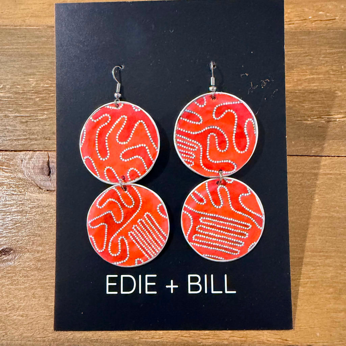 EDIE & BILL- PEPPA DOUBLE DROP- Recycled Coffee Pod & Magazine Earrings