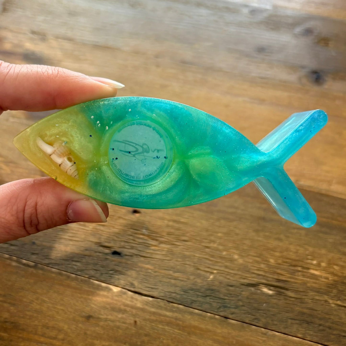 BRENDA STONE ART - Resin Fish Candle Holder 1