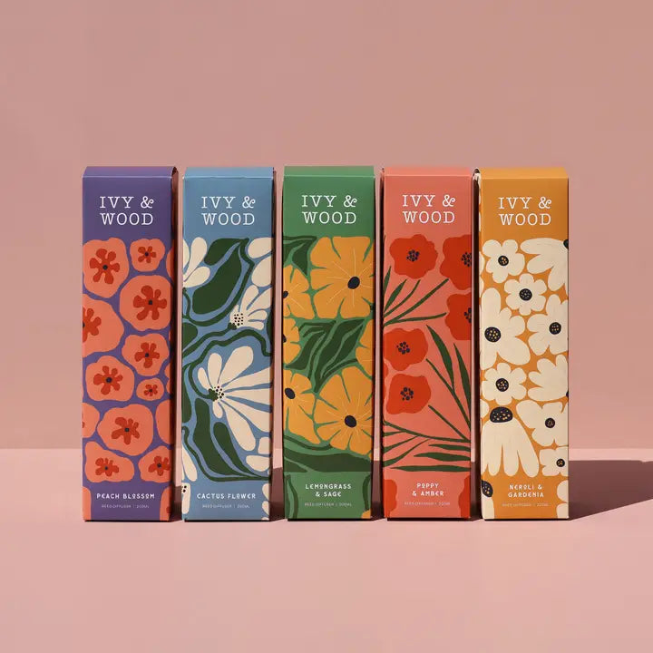 IVY & WOOD - Cactus Flower Reed Diffuser- Flora Collection