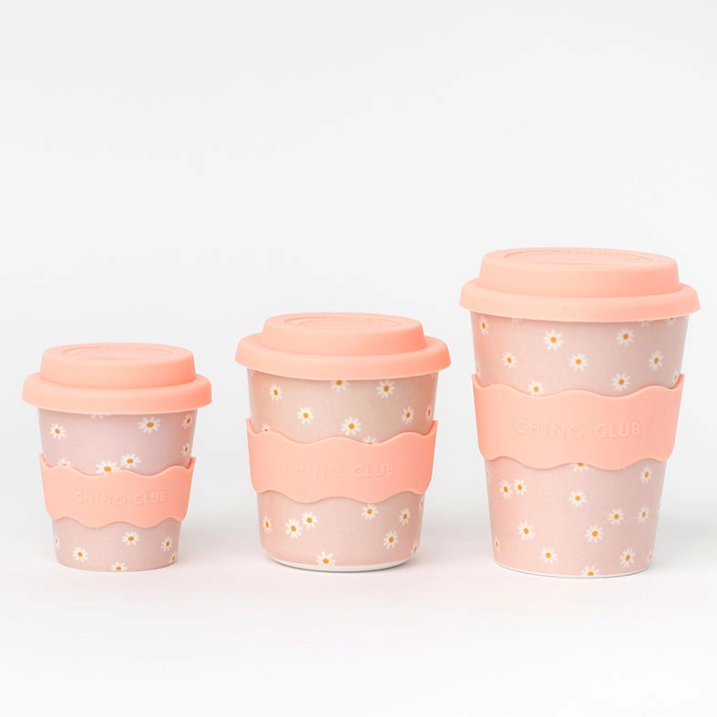 CHINO CLUB- Kids 8oz Reusable Keep Cup- Pink Daisy