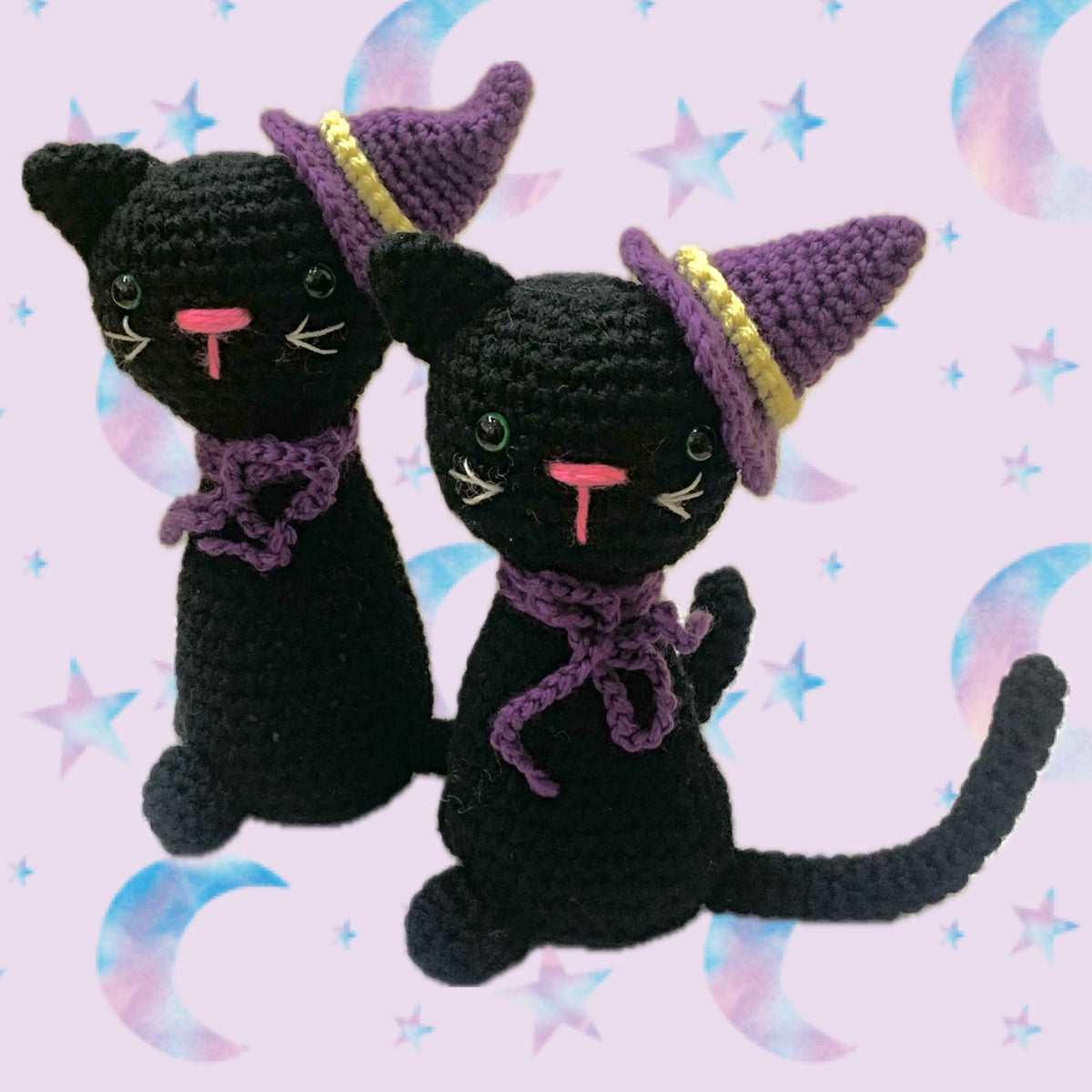 BEAKNITS- CROCHETED HALLOWEEN WITCHY BLACK CAT