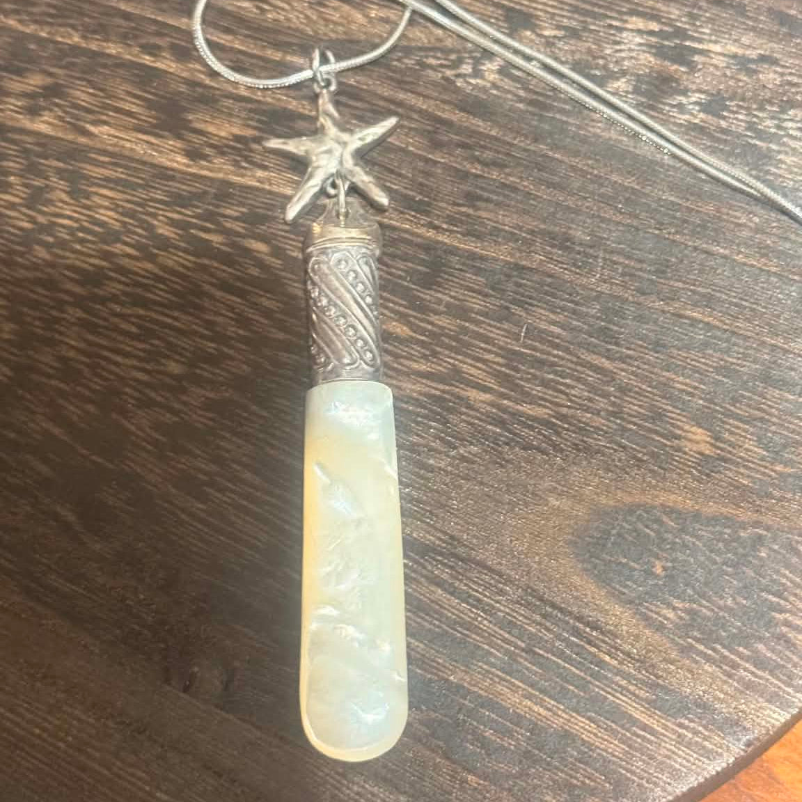 MOLLY MADE- Mother of Pearl Spoon Handle Pendant Necklace