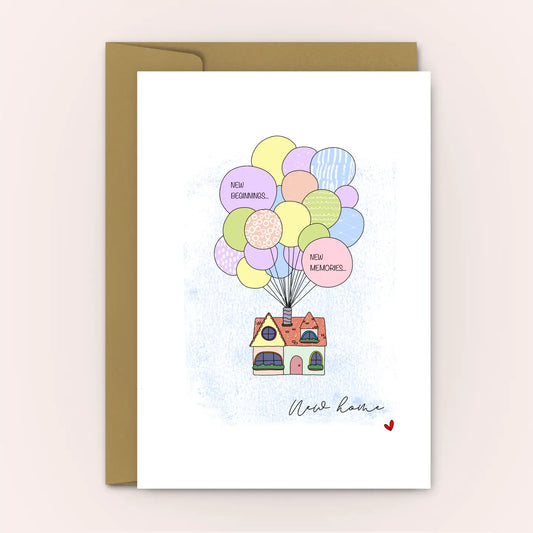 SWALLOW WIND ART - New Home New Beginning New Memories - Greeting Card