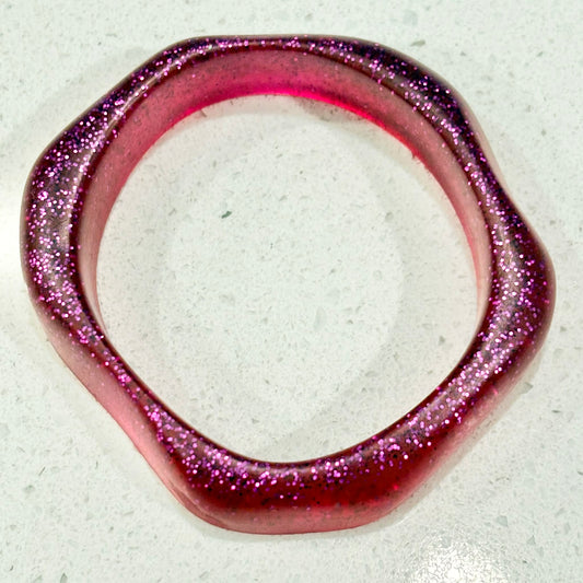 RAY BY DESIGN - Resin Bangle Pink Glitter