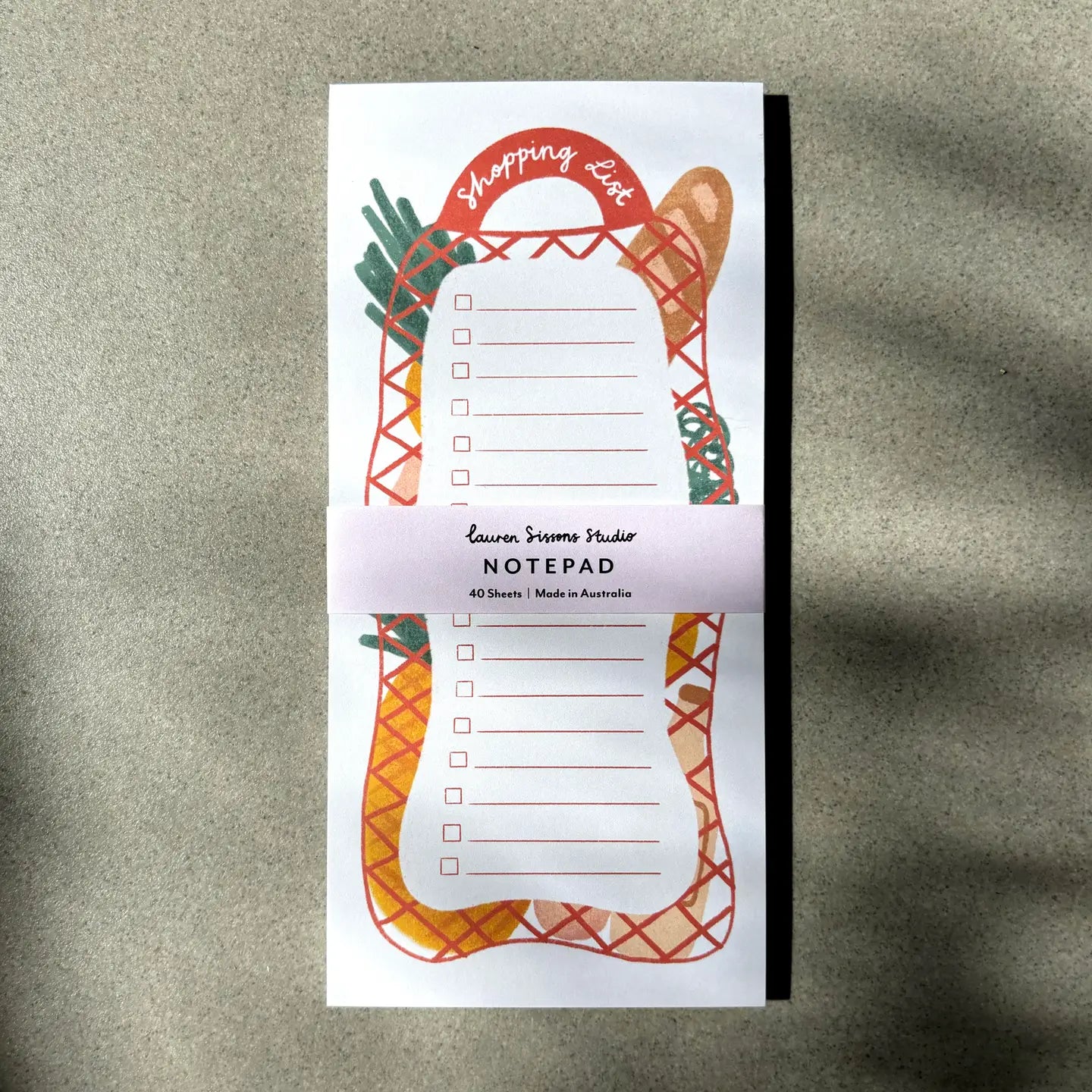 LAUREN SISSONS STUDIO- "Shopping List" - Magnetic Notepad