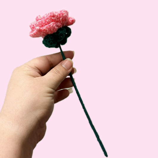 HOOKED BY JEN- Single Flower Pink