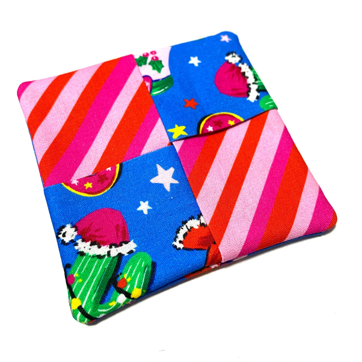 MUMMA WHOOPEE- SINGLE CHRISTMAS WINE GLASS SLIPPER/COASTERS- Bootscootin' Christmas and Cany Cane
