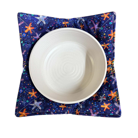 OH SEW ROSY: Bowl Cosies- Starfish Dark Blue