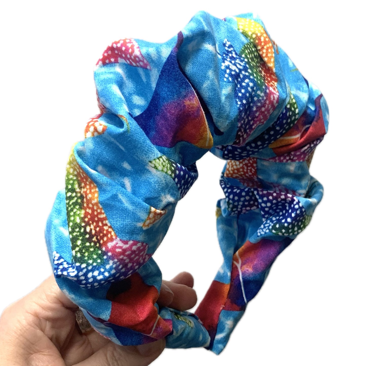 THIS BIRD HAS FLOWN -  JUMBO SCRUNCHIE HEADBANDS- Rainbow Rays
