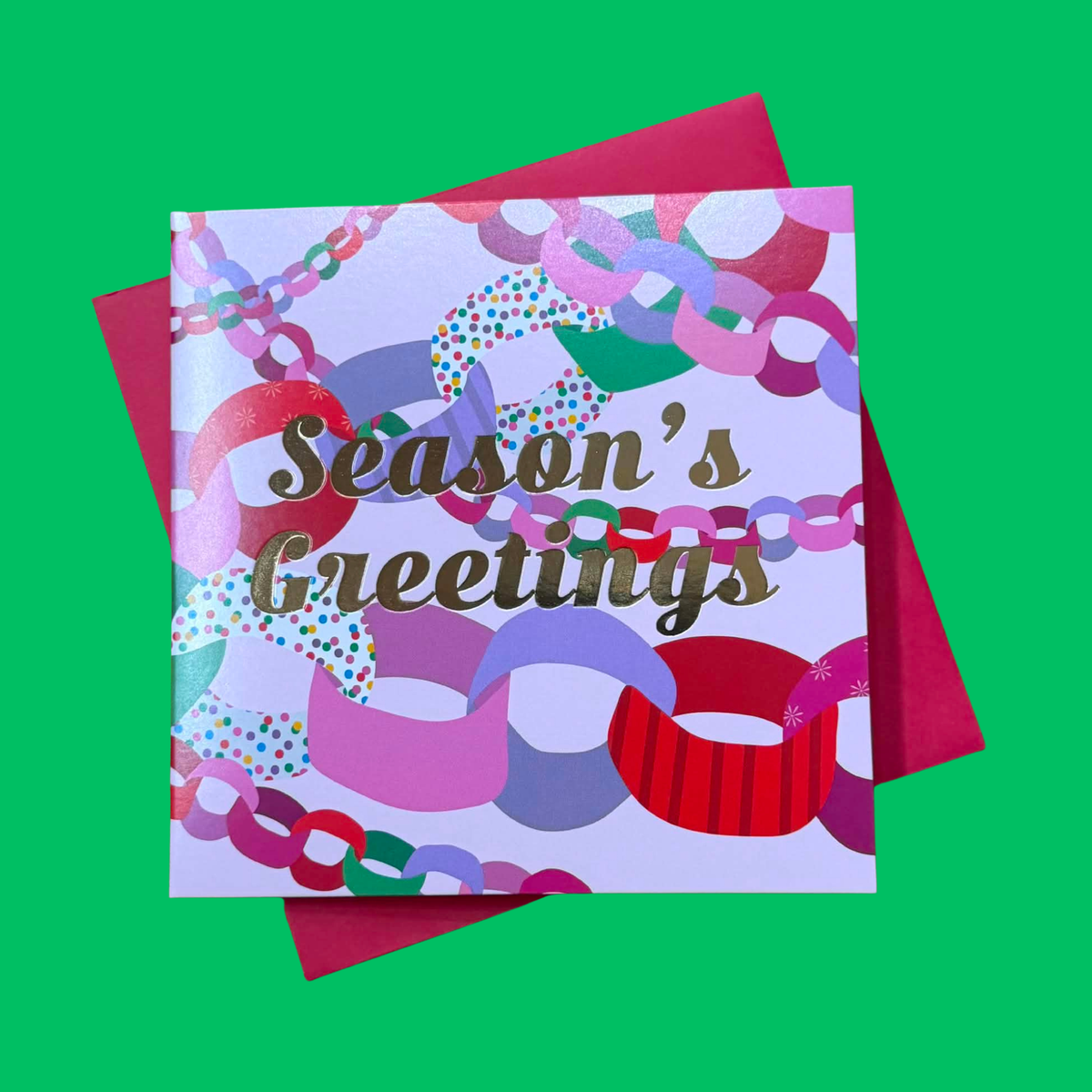 CANDLEBARK CREATIONS - "Paper Chain Greetings" Australiana Christmas- Single Card