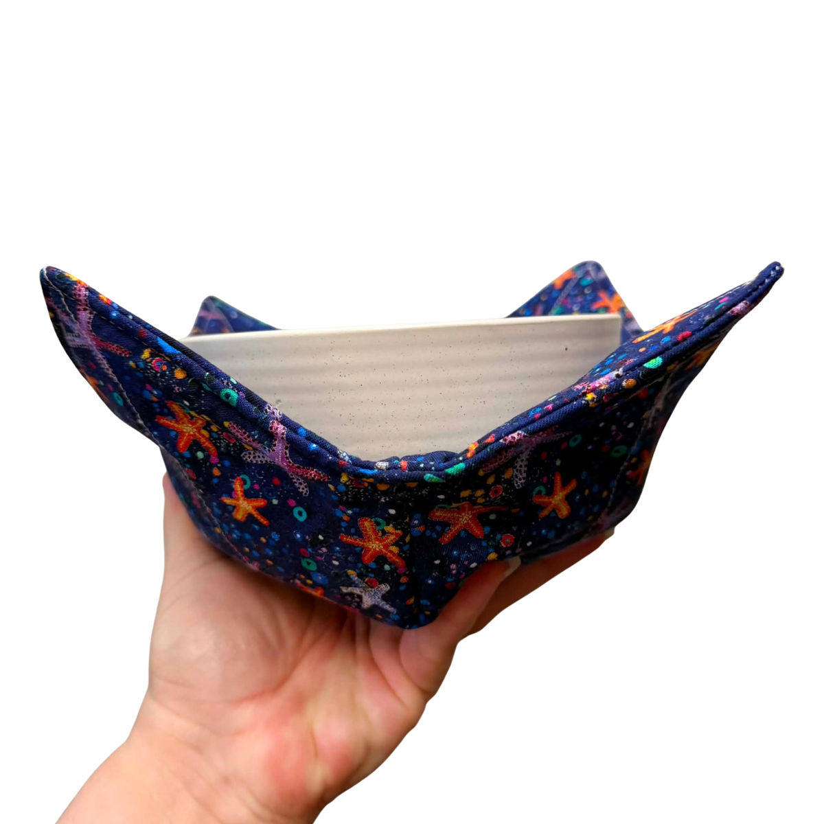 OH SEW ROSY: Bowl Cosies- Starfish Dark Blue