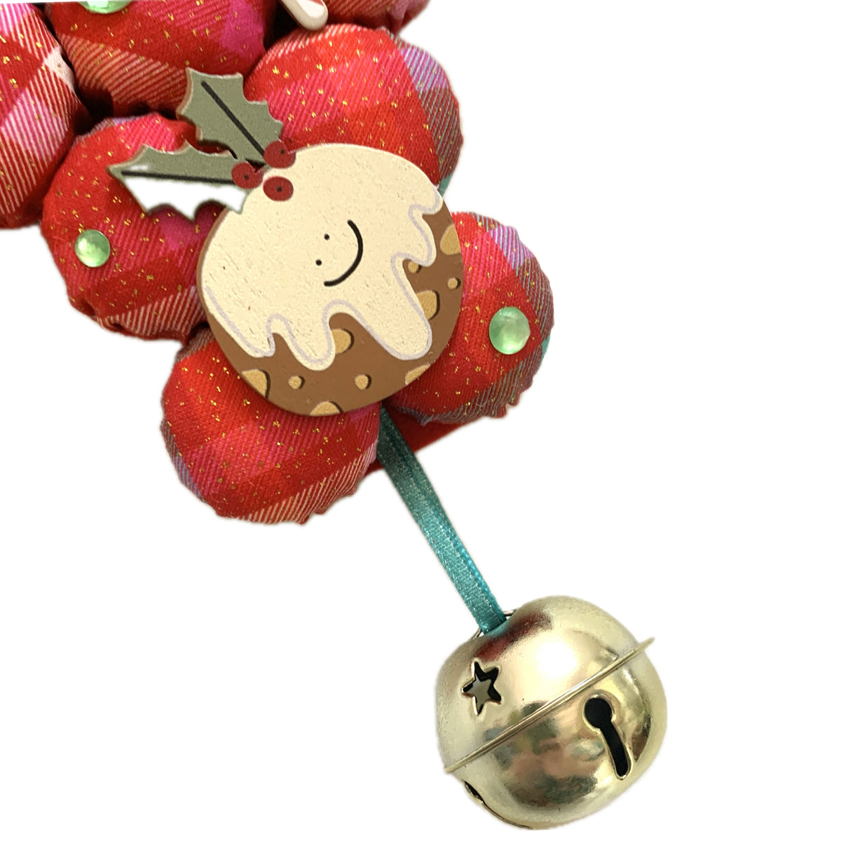 MUMMA WHOOPEE- "Cute Tartan"- SMALL BOTTLE TOP CHRISTMAS TREE WALL HANGING