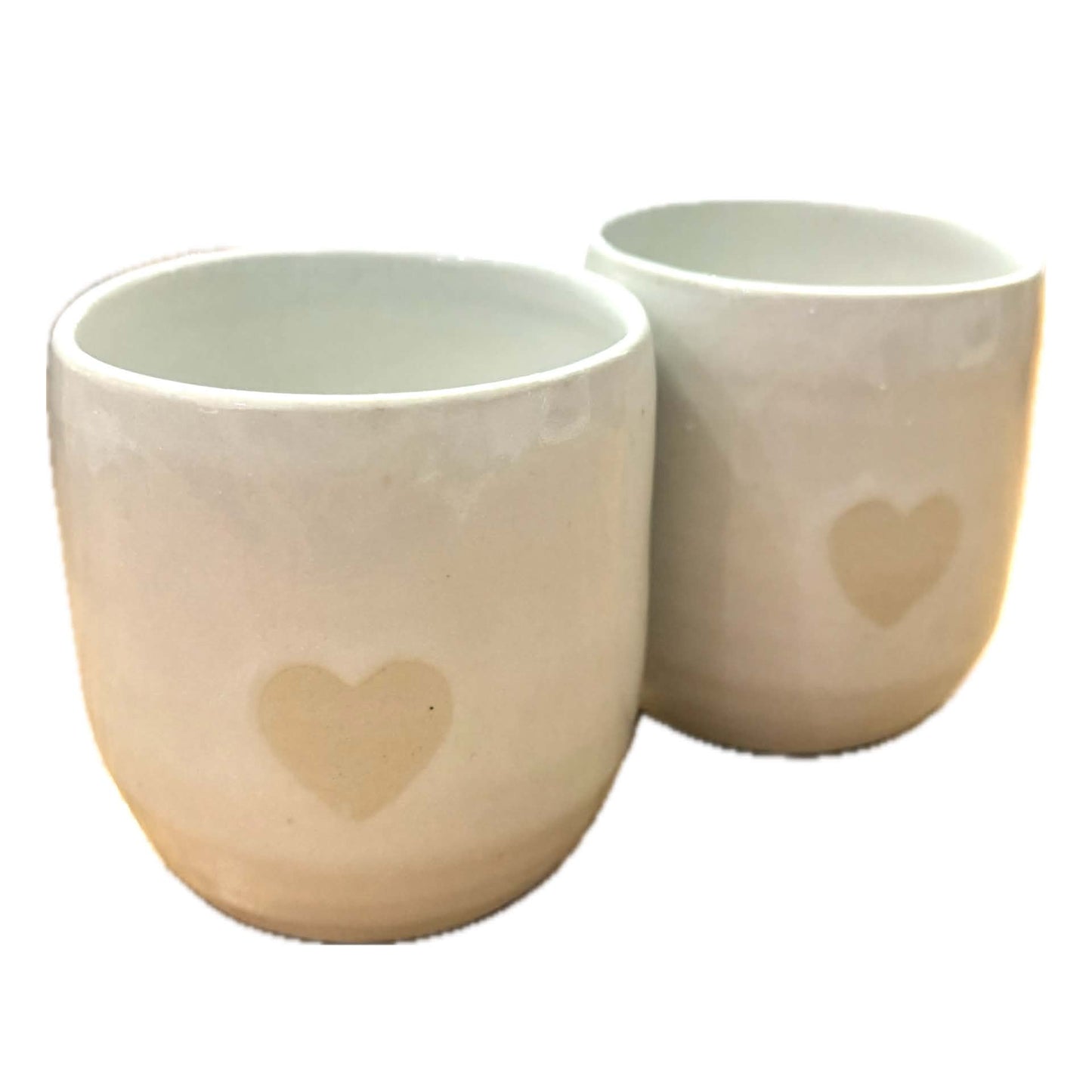 EARTH BY HAND- Latte Love Mugs - White Glaze