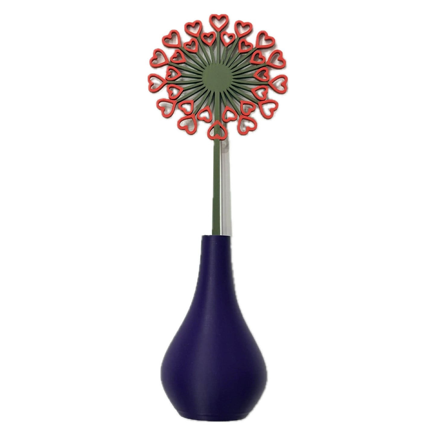 DWAYNSKI.3D - DANDELION HEARTS BLOOMS - MAGNETIC BUD VASE WITH PRINTED FLOWER STEM