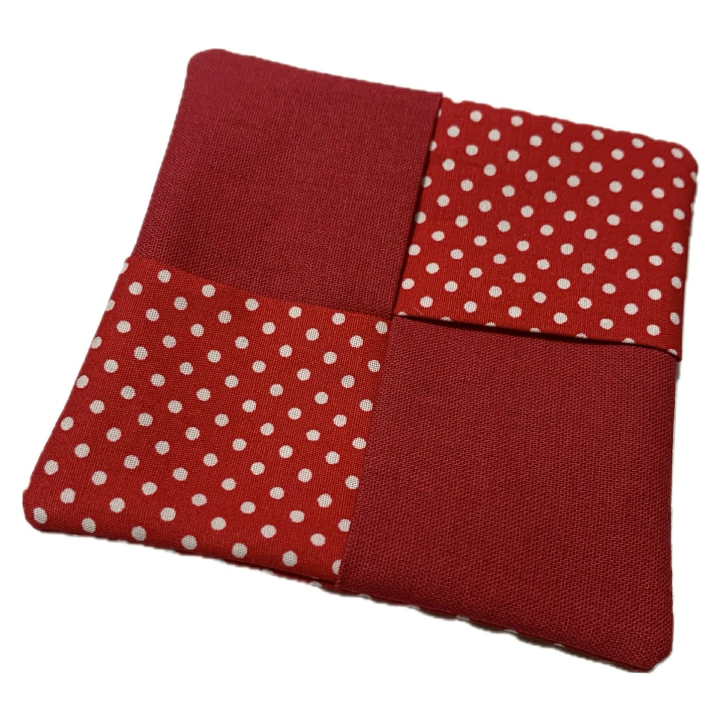 MUMMA WHOOPEE- SINGLE WINE GLASS SLIPPER/COASTERS- Dark Red & Spotty Red