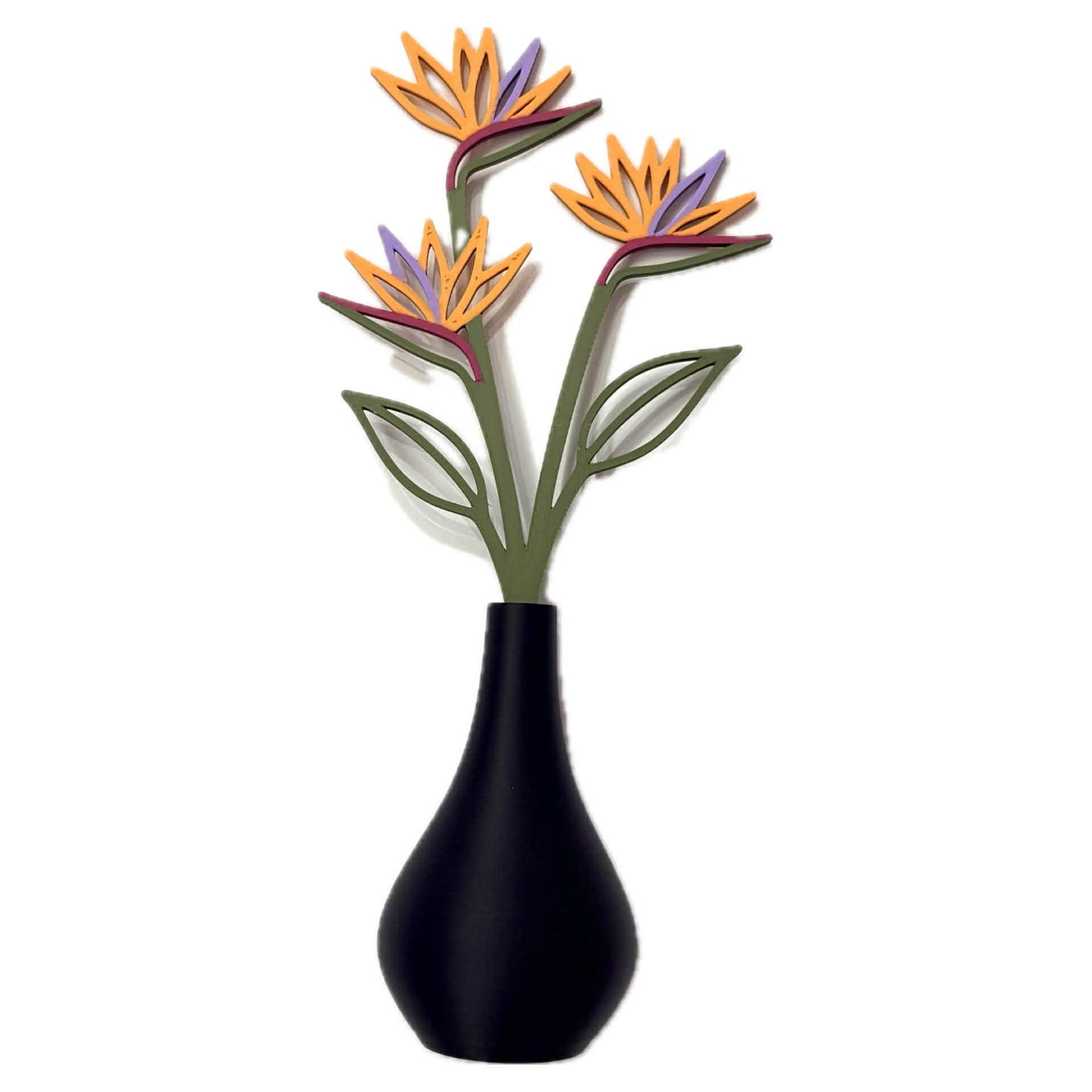 DWAYNSKI.3D - BIRD OF PARADISE - MAGNETIC BUD VASE WITH PRINTED FLOWER STEM