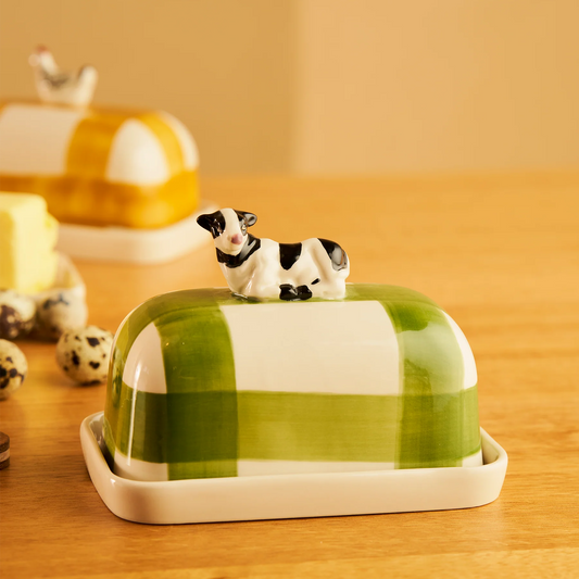 ROBERT GORDON POTTERY - "Cow" Butter Dish/Butter Up