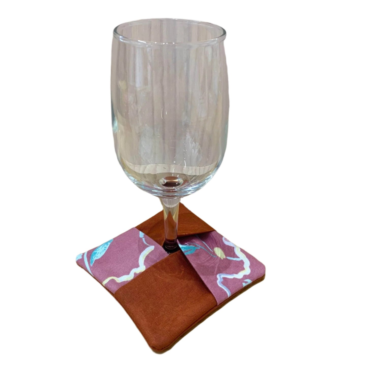MUMMA WHOOPEE- SINGLE WINE GLASS SLIPPER/COASTERS- Jungle Cats & Green
