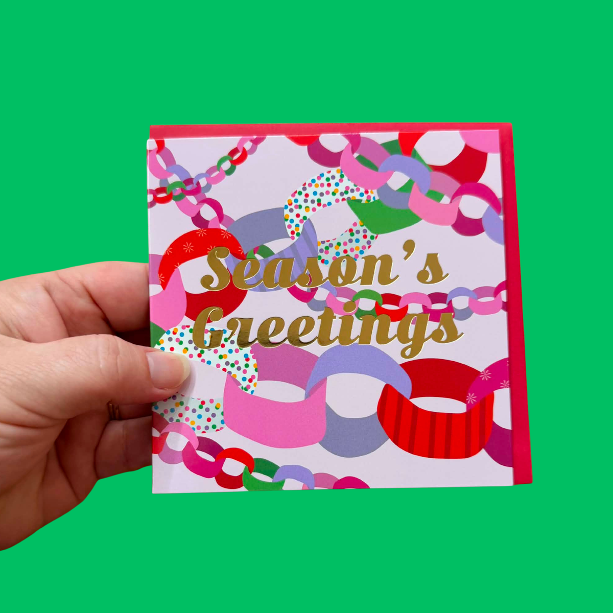 CANDLEBARK CREATIONS - "Paper Chain Greetings" Australiana Christmas- Single Card