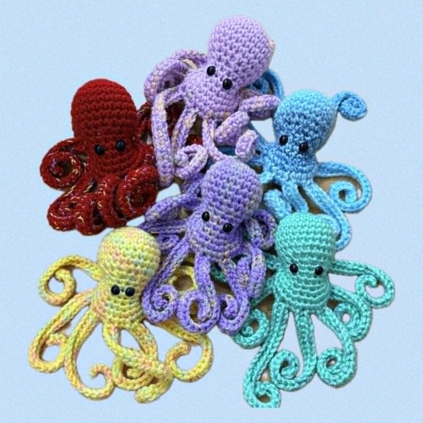 BEAKNITS- CROCHETED OCTOPUS - Green with Silver dappled