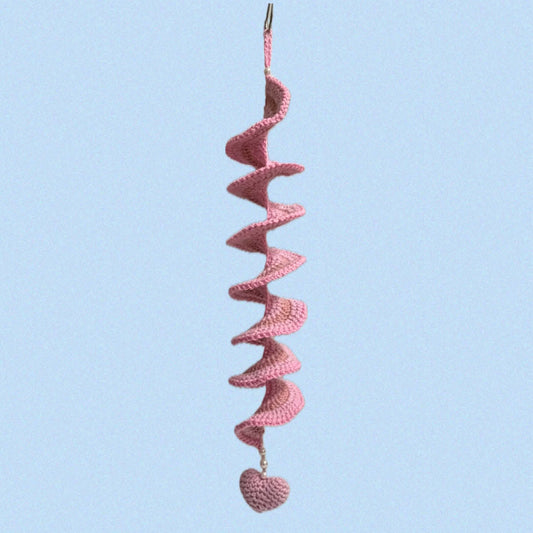 BEAKNITS- CROCHETED WHIRLY TWIRLER - Pink with Heart