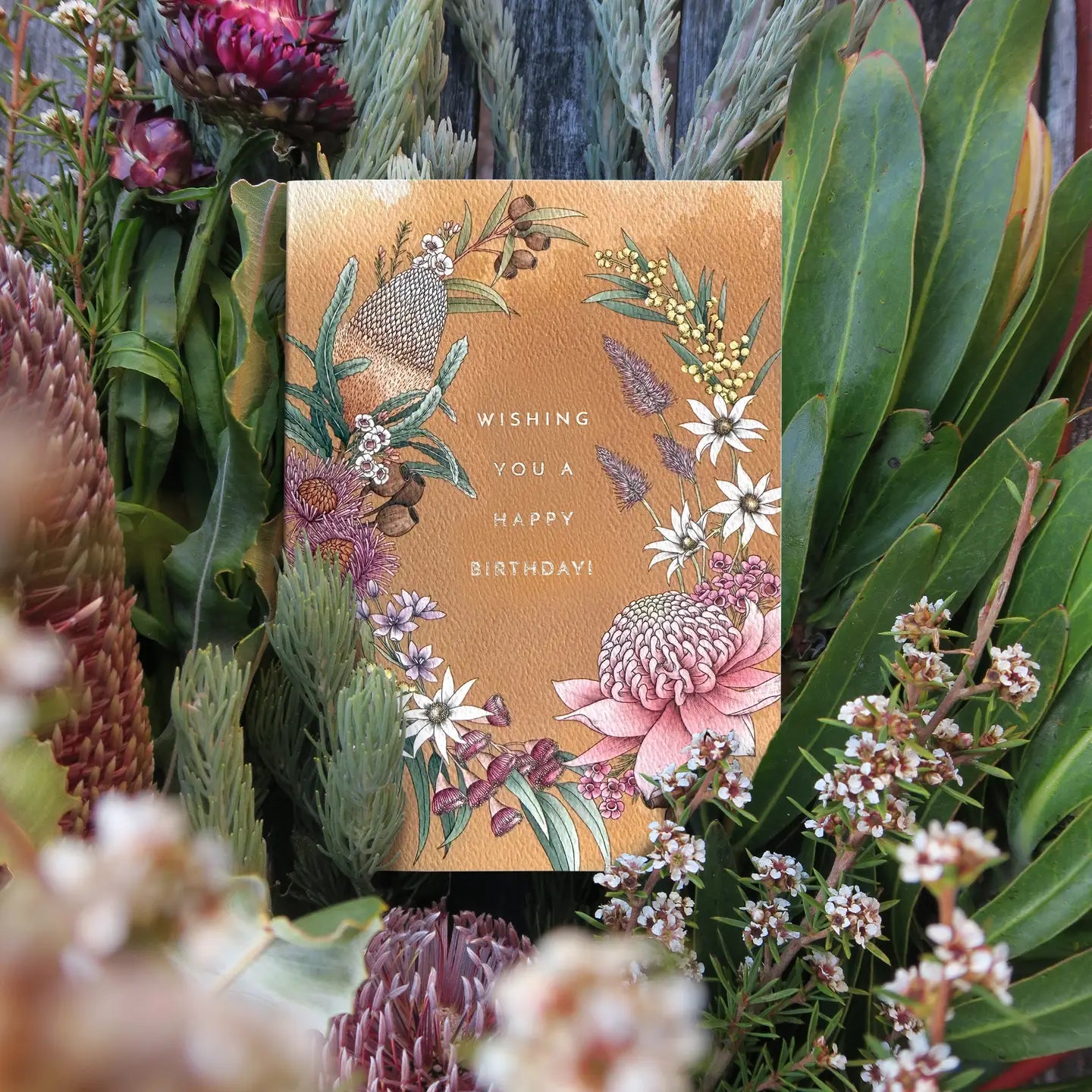 TYPOFLORA - "Wild Natives" BIRTHDAY GREETING CARD