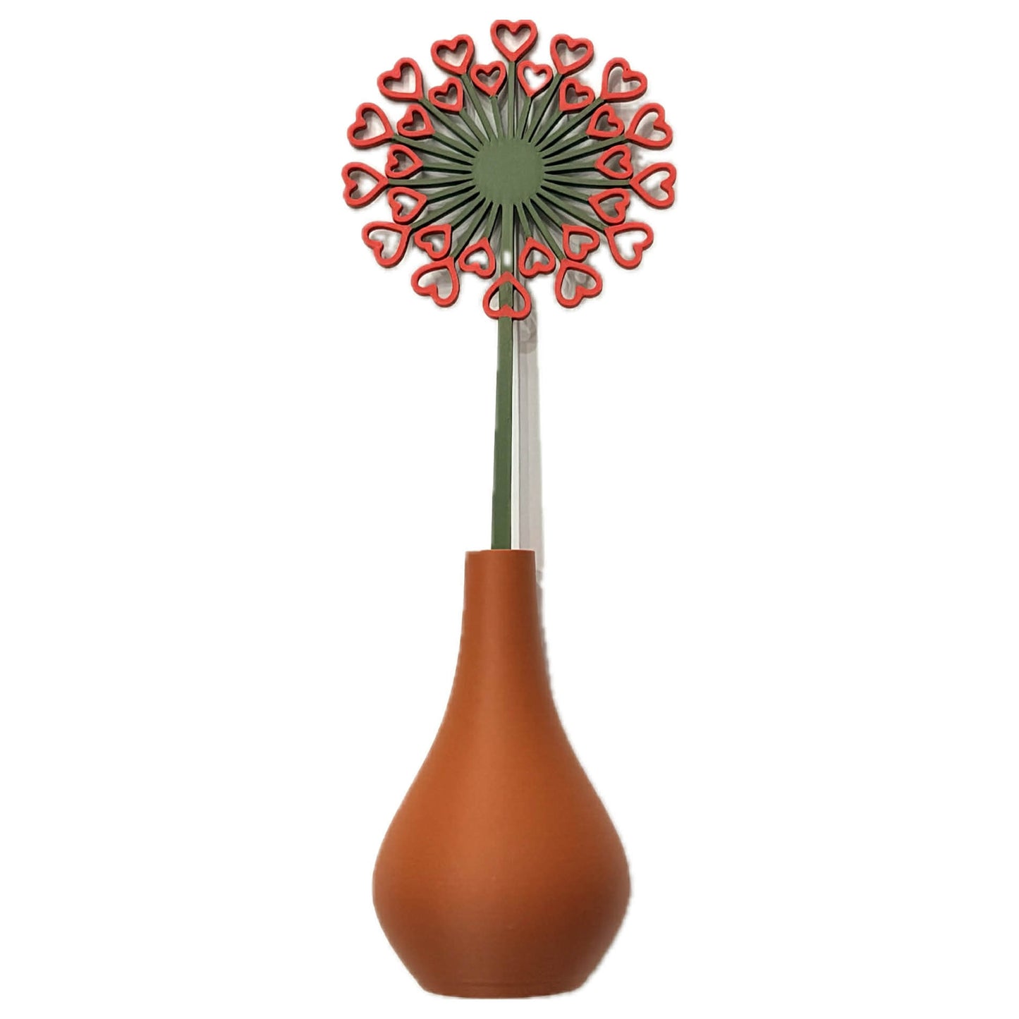 DWAYNSKI.3D - DANDELION HEARTS BLOOMS - MAGNETIC BUD VASE WITH PRINTED FLOWER STEM