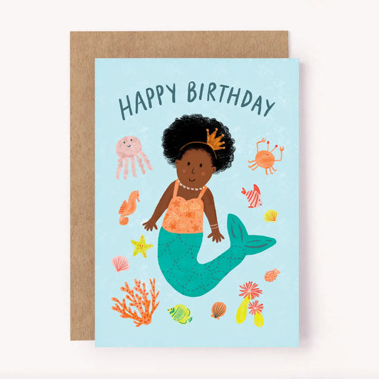 LAUREN SISSONS STUDIO- "Happy Birthday" Mermaid - Blank Greeting Card