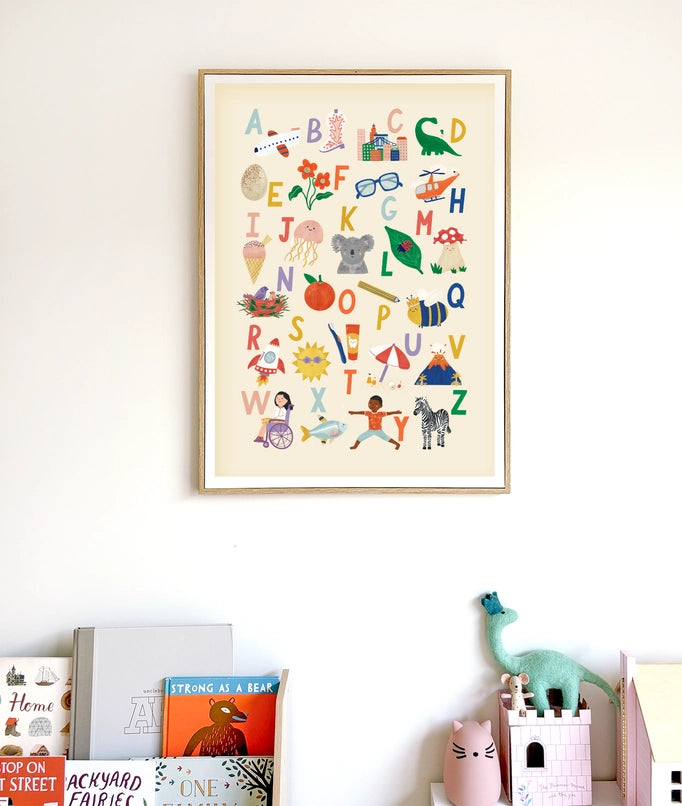 LAUREN SISSONS STUDIO- Alphabet Print - A3 Educational Kid's Wall Art