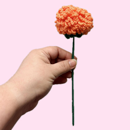 HOOKED BY JEN- Single Flower Bright Orange