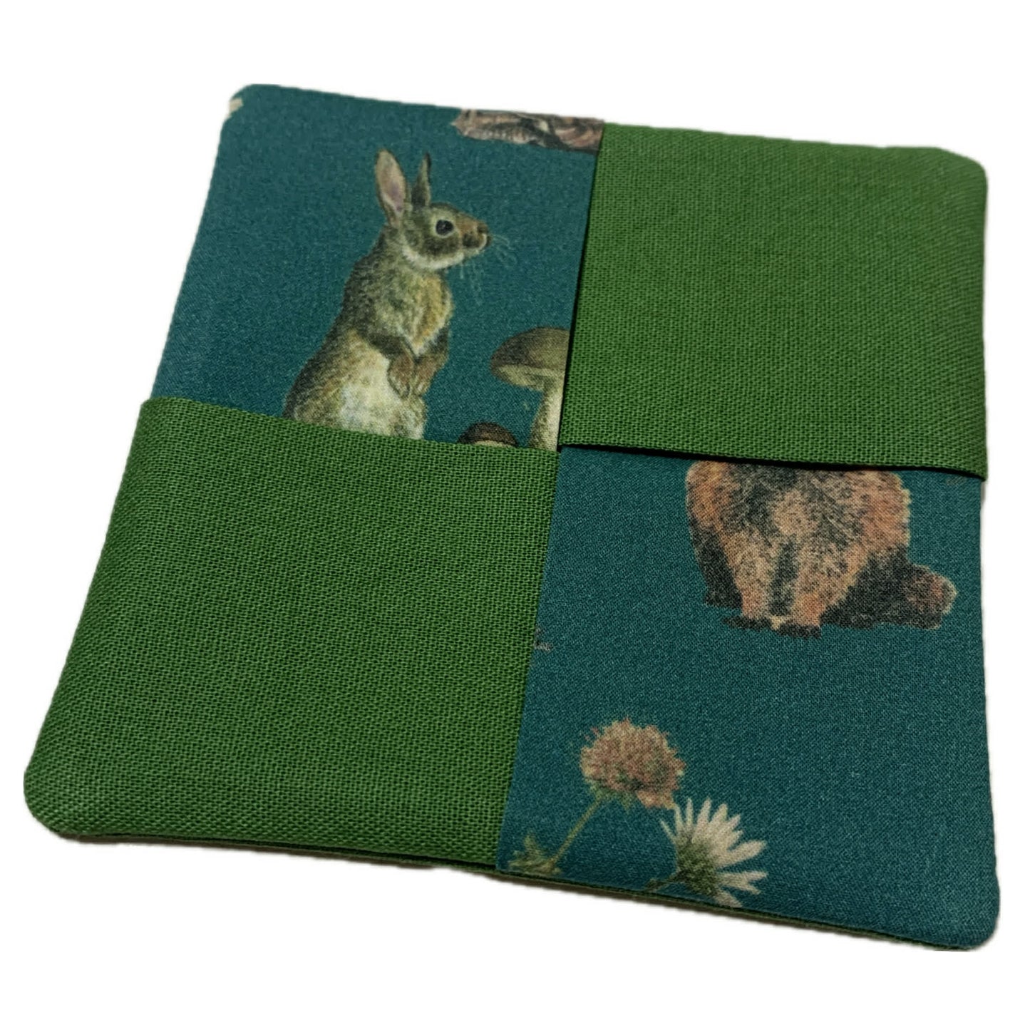MUMMA WHOOPEE- SINGLE WINE GLASS SLIPPER/COASTERS- Woodlands and Green
